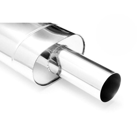 Universal elliptical muffler E208 90R 50 with embossing