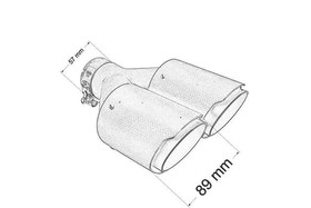 Podwójna końcówka tłumika 2×89 mm, wejście 57 mm – Carbon, rozmiar L