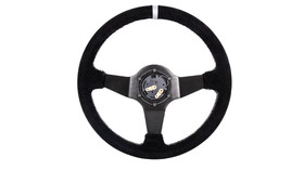 SLIDE steering wheel 350 mm suede Silver Strip - 90 mm offset 