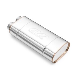 Sport Performance Exhaust Muffler EM010 Elliptical – Embossed, Universal, Stainless Steel T304