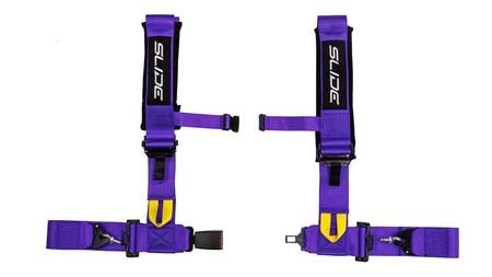 Racing seat belts SLIDE V2 purple 4p 3" E4