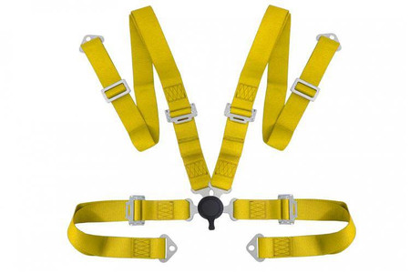 Pasy sportowe 4-punktowe 2" żółte – mechanizm Quick Release