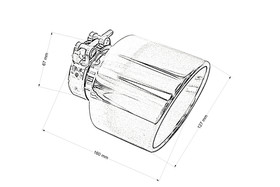 Końcówka tłumika 127 mm, wejście 67 mm – polerowana, Burn