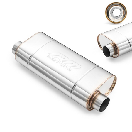 Sport Performance Exhaust Muffler EM007 Elliptical – Without Embossing, Universal, Stainless Steel T304