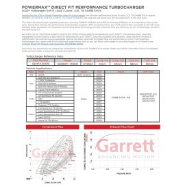Turbosprężarka Garrett 550KM POWERMAX 921474-5001S GT2563 VAG 2.0L 8Y MK8 EA888 EVO4