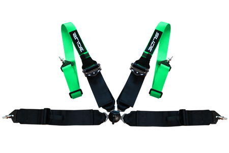 Racing seat belts SLIDE Quick 4p 3" Green - Black