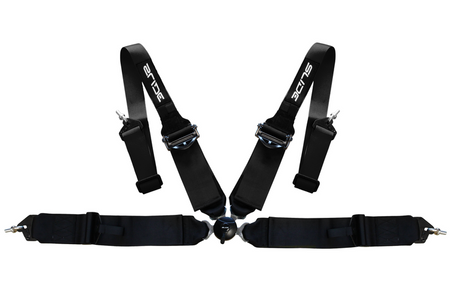 Pasy sportowe SLIDE Quick 4-punktowe 2"+3" czarne