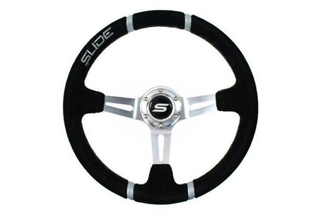 Sport steering wheel SLIDE 350mm offset:90mm Suede Silver