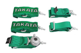 Pasy sportowe 5-punktowe 3" zielone – Takata Replica, harness