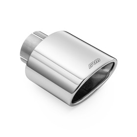Oval rounded slant exhaust tip stainless steel polished KOZP77/100/50DK