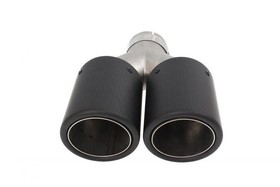 Dual exhaust tip 2×101 mm, inlet 63 mm – carbon, size L