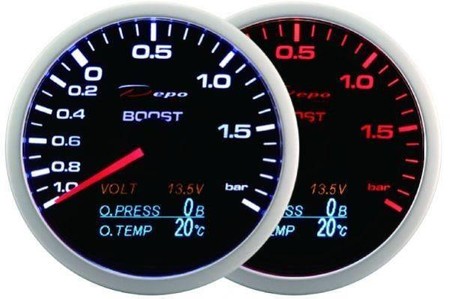 DEPO Gauge WA 60mm - 4w1 TurboVoltOil PressOil Temp