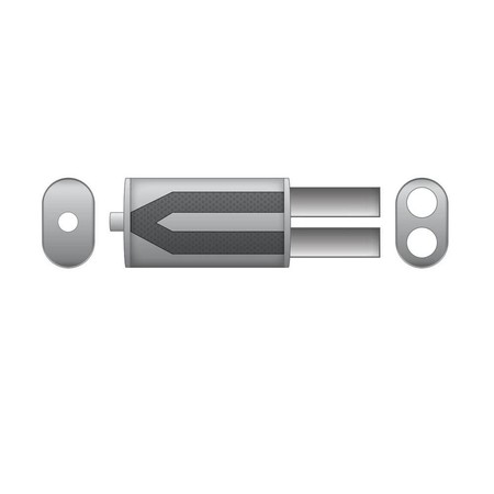Universal elliptical muffler E102 2X50 with embossing