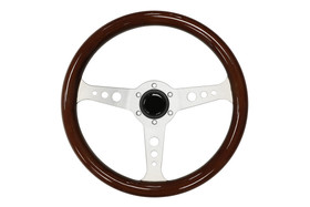 Steering wheel 350 mm – wood, Silver