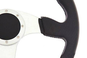 PRO sport steering wheel 350 mm black leather – 0 mm offset