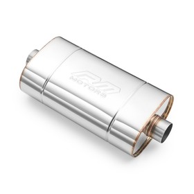 Sport Performance Exhaust Muffler E001 Elliptical – Embossed, Universal, Stainless Steel T304