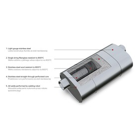 Sport Performance Exhaust Muffler E007 Elliptical – Embossed, Universal, Stainless Steel T304