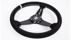 SLIDE steering wheel 350 mm suede silver - 20 mm offset 
