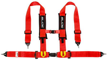 Racing seat belts SLIDE V2 red 4p 3" E4