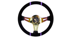 SLIDE steering wheel 350 mm NeoChrome suede - 80 mm offset 