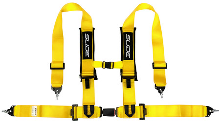 Racing seat belts SLIDE V2 yellow 4p 3" E4