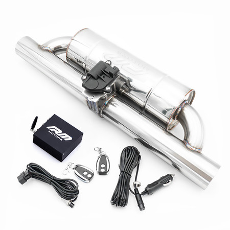 Round muffler with electric valve OVP01 76/350/E