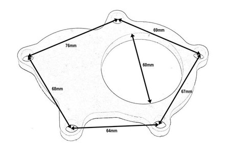 Flansza Downpipe T3 T04E T3/T4 430 5 śrub