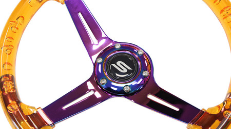 SLIDE steering wheel 350 mm acrylic orange NeoChrome - 70 mm offset 