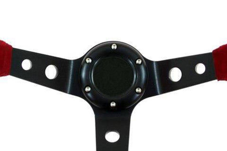 PRO sport steering wheel 350 mm red suede – 80 mm offset