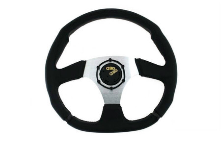 Kierownica sportowa PRO 350 mm czarna skórzana – offset 0 mm