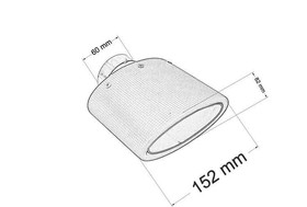 Końcówka tłumika 82×152 mm, wejście 60 mm – Carbon