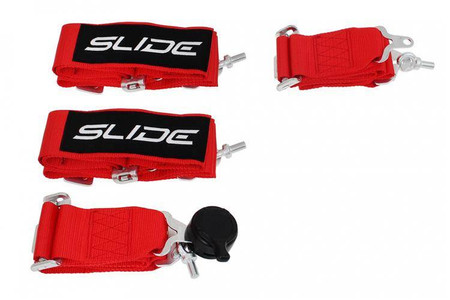 Racing seat belts SLIDE Quick 4p 3" red 