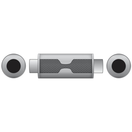 Sport Exhaust Muffler RM02 50mm Round – Embossed, Universal, Stainless Steel T304