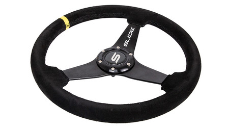 SLIDE steering wheel 350 mm suede yellow - 20 mm offset 