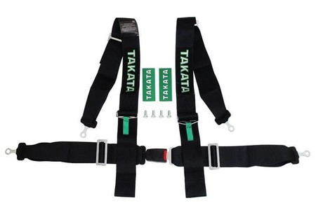 Racing seat belts 4p 3" Black - Takata Replica