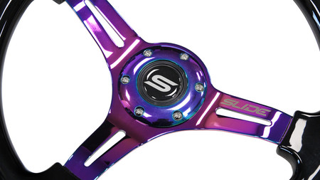 SLIDE steering wheel 350 mm wood black NeoChrome - 30 mm offset 