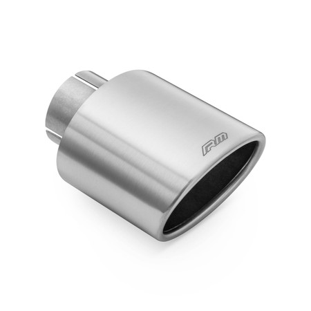 Oval rounded slant exhaust tip stainless steel satin KOZS77/100/63