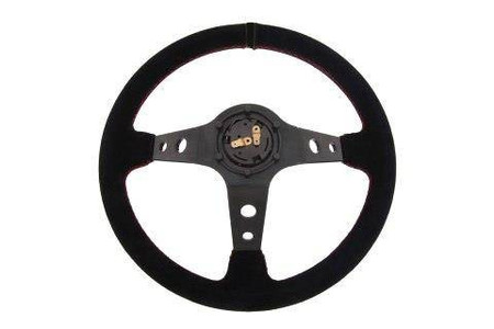 Kierownica sportowa PRO 350 mm czarna zamszowa – offset 80 mm