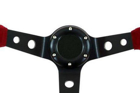 Kierownica sportowa PRO 350 mm czerwona zamszowa – offset 80 mm