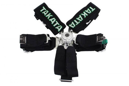 Pasy sportowe 6-punktowe 3" czarne – Takata Replica, harness