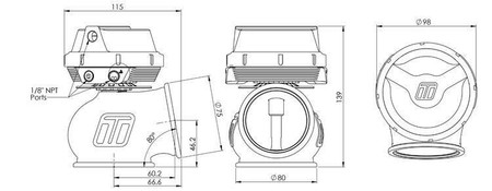 Wastegate Turbosmart Powergate 60mm 1 Bar Gen V Czarny