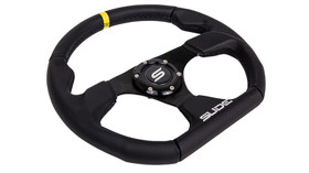 SLIDE steering wheel 350 mm leather yellow - 25 mm offset 