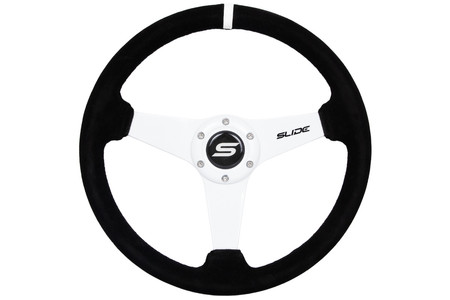 SLIDE steering wheel 350 mm suede white - 20 mm offset