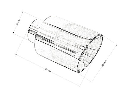 Końcówka tłumika 102 mm, wejście 60 mm – polerowana, Burn