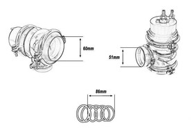 External Wastegate 60mm 1.6 Bar V-Band Blue