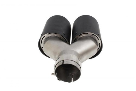 Dual exhaust tip 2×101 mm, inlet 63 mm – carbon, size L