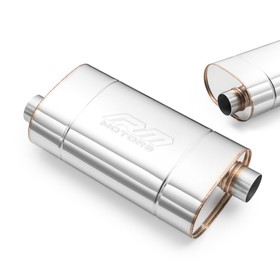 Sports Free-Flow Muffler E003 Elliptical – Without Embossing, Universal, Stainless Steel T304