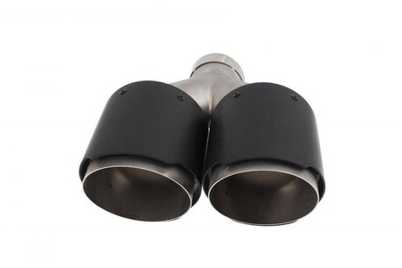 Podwójna końcówka tłumika 2×114 mm, wejście 63 mm – Carbon