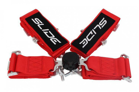 Racing seat belts SLIDE Quick 4p 3" red 