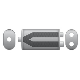 Sport Performance Exhaust Muffler E004 Elliptical – Embossed, Universal, Stainless Steel T304